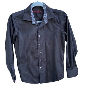 ROBERT GRAHAM BOYS BLACK HOUNDSTOOTH SHIRT